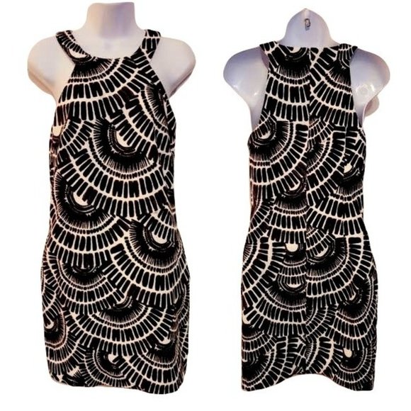 Trina Turk Dresses & Skirts - Trina Turk tribal print sleeveless dress in black and white Size 2